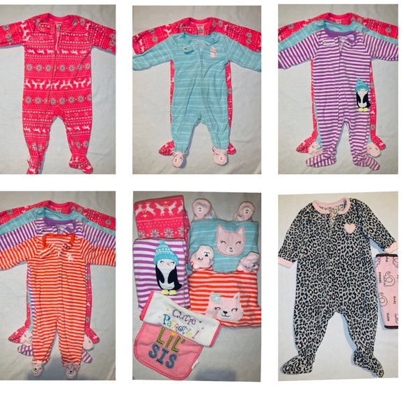 💔SOLD 💔5 Carters Footsie Pj Bundle (6months)💜 - Picture 1 of 8